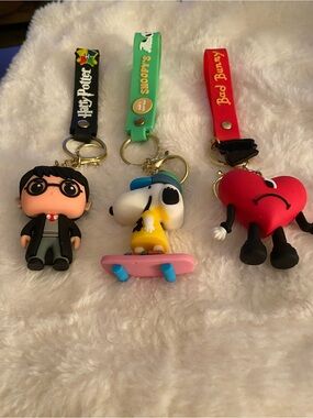 Harry Potter, Snoopy & Bad Bunny Keychain Set